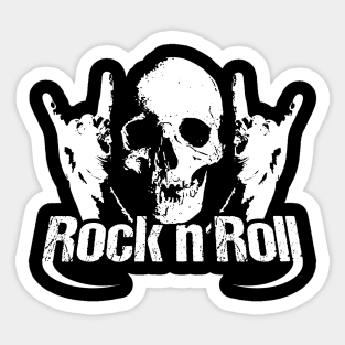 Rock n Roll Skull Metal Horns Sticker